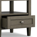 SIMPLIHOME Warm Shaker SOLID WOOD 20 inch wide Rectangle Rustic End Side Table in Farmhouse Grey with Storage, 1 Drawer and 1 Shelf, for the Living Room and Bedroom SIMPLIHOME