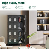 GangMei Employee Locker, Tall Metal Locker with 12 Doors, 72" Storage Locker for Employees School Hospital Garage Gym Home Office with Hooks Requires Assembly (Dark Gray) GangMei