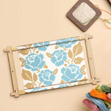 Needlepoint Embroidery Tapestry Scroll Frame Cross Stitch Frame Wooden Needlepoint Stretcher Wood Needlework Quilting Hoop Stand Stitching Holder Tool for Sewing, 12 x 21 Inch Yookeer