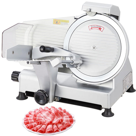 240W Meat Slicer, Electric Food Slicer with 10" Round Blade and Built-in Sharpening Stone, Adjustable Thickness Meat Slicer for Home and Commercial Use to Cuts Meat, Bread and Cheese. TROPOW