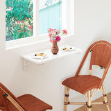 TEAMIX Wall Mounted Desk, White Folding Desk for Small Spaces Floating Shelf Organizer with Heavy-Duty Brackets for Home Office TEAMIX