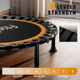 40"/48" Foldable Mini Trampoline Load 450lbs,Portable Exercise Rebounder Trampoline with Adjustable Foam Handle,Fitness Trampoline for Adults and Kids (40 inch Without handrail) FitinOne