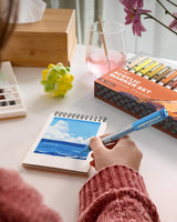 JusArt 30 Colors Acrylic Paint Markers Brush Tip, Water Based Paint Pens with Automatic Ink-Control, Waterproof 1-8mm Flexible Tip Acrylic Markers for Rock Painting, Wood, Fabric, Egg, Art Supplies JusArt