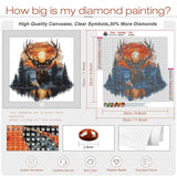 Sanjee Diamond Art Kits for Adults, Deer Diamond Painting Kits for Beginner, 5D DIY Round Full Drill Gem Art Crafts for Home Wall Decor Gift, 12x12inch Sanjee