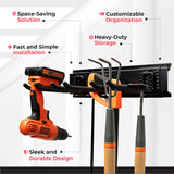 TIDYME Garage Tool Organizer Wall Mount - 80 inches - Sturdy Storage Rack with Adjustable Hooks, Anti-Rust - Easy Installation, 500lbs Capacity - Garden Tool Organizer (05 Racks & 10 Hooks) TIDYME