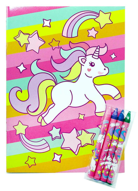 TINYMILLS Unicorn Coloring Book Set for Kids Party Favors with 12 Coloring Books and 48 Crayons Unicorn Birthday Party Favor Bag Filler Unicorn Party Carnival Prizes Classroom Rewards TINYMILLS
