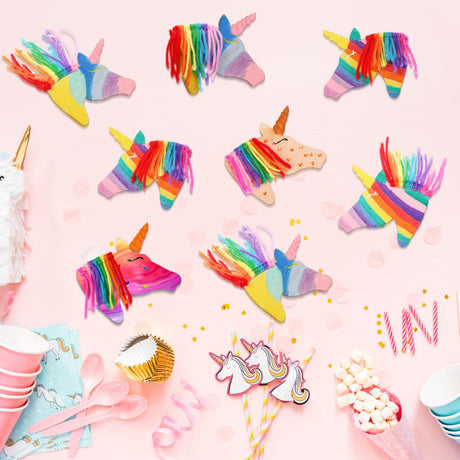 Geelin 24 Pcs Wooden Horse Craft Unfinished Wooden Cutouts Horse Painting Kit Unicorn Ornament DIY Cowboy Craft Gift Tags Paint You Own for Derby Party Favors Art Activity Home Decoration(Unicorn) Geelin