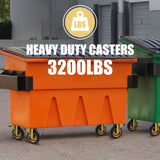 WBD WEIBIDA 8 In Heavy Duty Plate Casters Set of 4, 3200 Lbs Industrial Rubber Wheels for Cart Furniture and Workbench,Outdoor Castors Dual Locking Replacement (4 Brakes, Free Spanner) W B D WEIBIDA