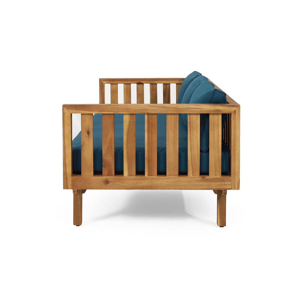 Christopher Knight Home Claremont Outdoor 3 Seater Daybed with Cushions - Acacia Wood - Teak/Dark Teal Christopher Knight Home