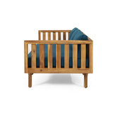 Christopher Knight Home Claremont Outdoor 3 Seater Daybed with Cushions - Acacia Wood - Teak/Dark Teal Christopher Knight Home