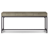SIMPLIHOME Banting SOLID WOOD and Metal 72 inch Wide Home Office Desk, Writing Table, Workstation, Study Table Furniture in Distressed Grey with 2 Drawers SIMPLIHOME