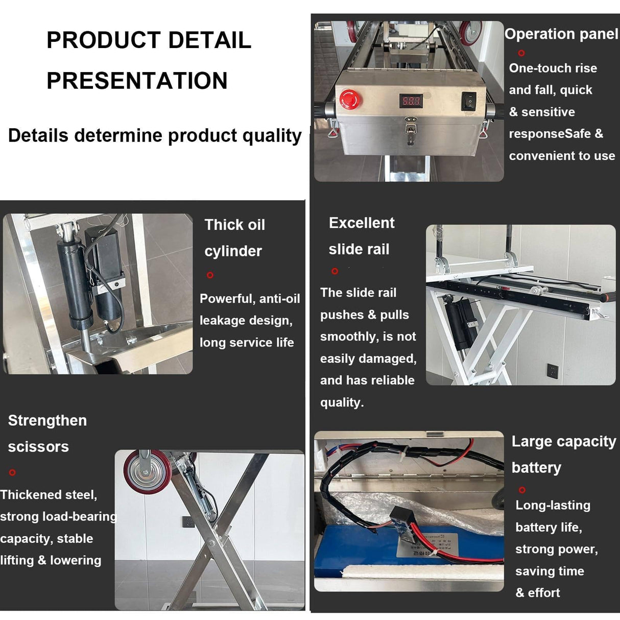 Hydraulic Lifting Platform, Electic Single Scissor Lift Table with 4 Wheels, Hydraulic Lift Table Cart, 300kg Capacity, 38.6" Lifting Height XQZMZSCP