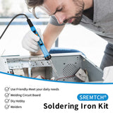 Electronics Soldering Iron Kit - 80W Digital LCD Solder Gun with ON/OFF Switch Adjustable Temperature Controlled and Fast Heating Thermostatic Design Welding Tools for DIY Welding Circuit Board… SREMTCH
