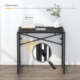 Lutown-Teen Small Folding Computer Desk 32 inch, Writing Gaming Computer Desk for Small Spaces, No Assembly Required Small Office Desk, Black Lutown-Teen