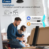 Amico Ceiling Fans without Lights, 72 inch Industrial Indoor/Outdoor Ceiling Fan with Remote Control, Reversible, 6 Blades, Noiseless, Black Ceiling Fan for Patio, Porch, Garage, shop, Farmhouse Amico