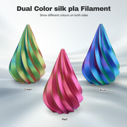 3DHoJor Silk PLA Filament 1.75mm Red Green Blue Triple Color PLA 3D Printer Filament 3 in 1 Coextrusion 1KG Spool(2.2lbs) 3D Printing Filament Dimensional Accuracy +/- 0.03mm - WoodArtSupply