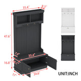 HIUU Farmhouse Hall Tree with Bench and Shoe Storage,Garage Lockers with Benches,Mud Room Bench with Storage and Seating(Black) HIUU