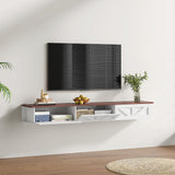 HedoAjim Floating TV Stand for 55 65 70 inch TV, Entertainment Center Media TV Console Shelf and Storage Drawers for Wall for Living Room Bedroom (White) HedoAjim