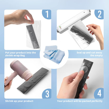 500 Pcs 6x8 Inch POF Heat Shrink Wrap Bag,Dveda Clear Odorless Shrink Wrap Bag with Vent Hole, Heat Shrink Film Wrap for Packagaing Books,DVD/CD,Sublimation Tumblers,Soap,Bath Bombs,Small Gifts Dveda