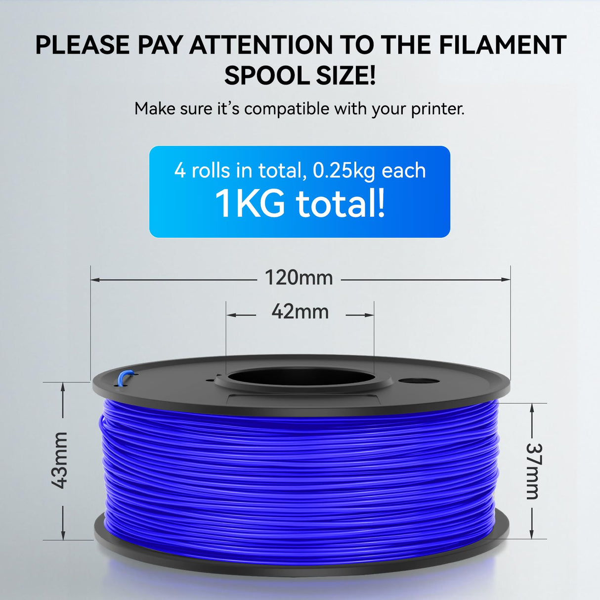 JAYO TPU 3D Printer Filament Bundle, 95A Flexible Soft TPU Filament 1.75mm, 250g Spool, 4 Rolls, 1kg in Total, Green+Orange+Red+Blue JAYO