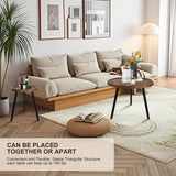 Nesting Coffee Table Set of 2, Modern Round Coffee Tables Nesting Side Table Set, Easy Assembly Nesting Tables for Living Room, Walnut Wood End Tables for Home Office Yard Dongxw