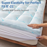 Favorland Mattress Topper King Size - Cooling Extra Thick Breathable Viscose Made from Bamboo Mattress pad - Soft Quilted Fitted Mattress Cover with 900 GSM Down Alternative Fill (8-21”Deep Pocket) Favorland
