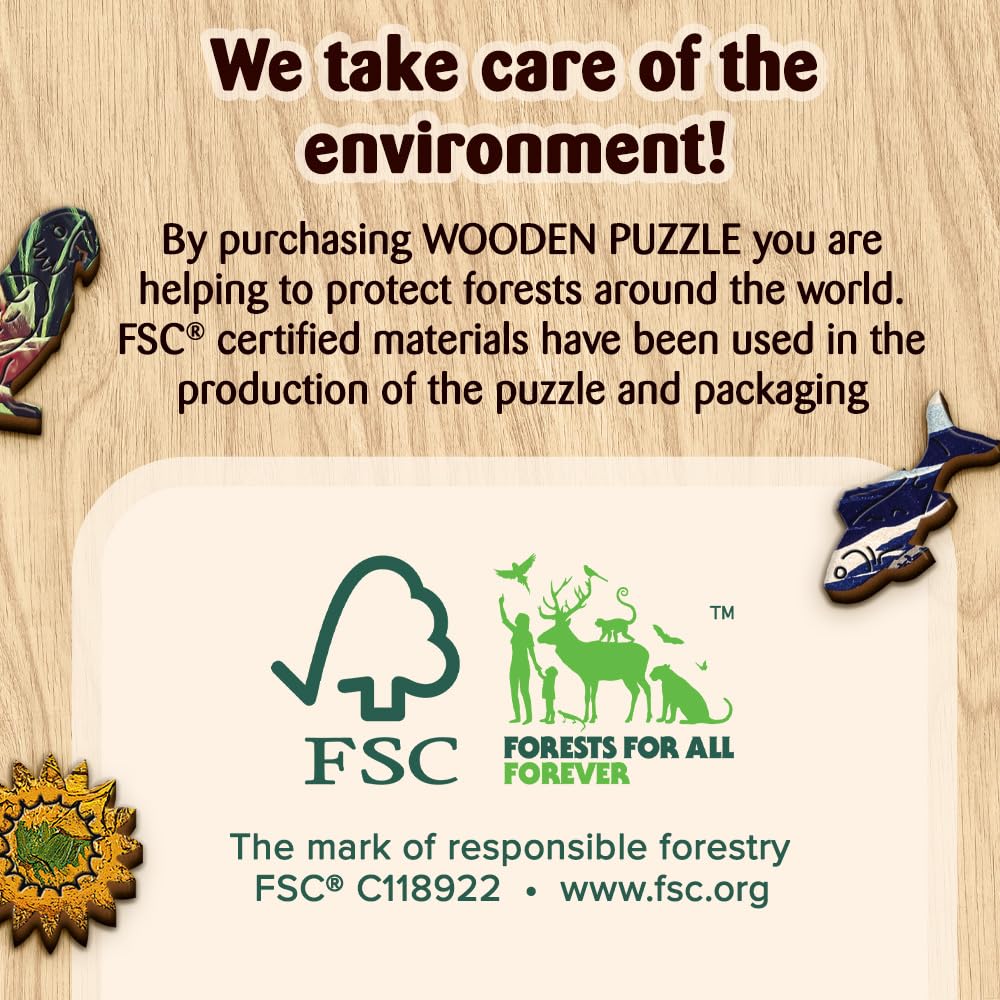 Trefl The Kiss - Gustav Klimt 200 Jigsaw Puzzle Wood Craft Irregular Shapes, 5 Special Puzzles, Famous Paintings and Artists, Creative Fun for Adults and Children from 9 Years Old Trefl