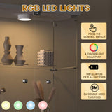 HAMBING Glass Display Cabinet 4 Shelves with Light and Lock, 2 Doors Trophy Curio Jewelry Cabinet Collection Display Showcase, for Bedroom, Office, HAMBING