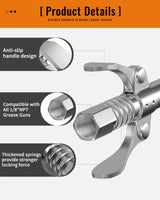 MASRIN Grease Gun Coupler-Grease Gun Tip,Grease Fittings,Duty Quick Release Grease Coupler Compatible with All Grease Guns 1/8" NPT Ends,Upgrade to 12000 PSI MASRIN