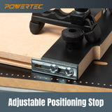 POWERTEC Table Saw Tapering Jig, Small Parts Taper Jig with 3/4" x 3/8" Miter Bar, Adjustable Hold Down Clamp, Non-Slip Grip Strips, Ergonomic Handle - Table Saw Jig Accessories (71875) POWERTEC