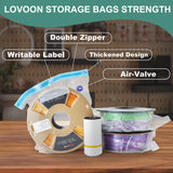 LOVOON Filament Storage Bags 30pcs, 3D Printer Filament Storage Bags Vacuum Sealed Kit with 30pcs Desiccant, Auto Pump, Perfect for 3D Filament Storage or Using After Filament Dryer Box LOVOON