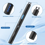 TOPKAY Electric Candle Lighter, Windproof Flameless USB Rechargeable Plasma Arc Long Lighter for Grill Firework Kitchen Camping (Black) TOPKAY