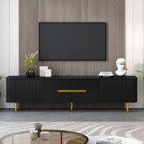 JIJIWANG 78.7''Minimalist TV Stand for TVs up to 85 Inches, Modern Entertainment Center Media Console with 4 Spacious Cabinets for Living Room,Up to 80-89",Black JIJIWANG