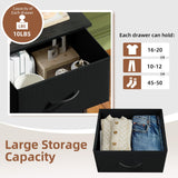 Somdot Tall Dresser for Bedroom with 5 Drawers, Storage Organizer Chest of Drawers with Removable Fabric Bins for Closet Bedside Living Room Laundry Entryway Hallway, Black Somdot
