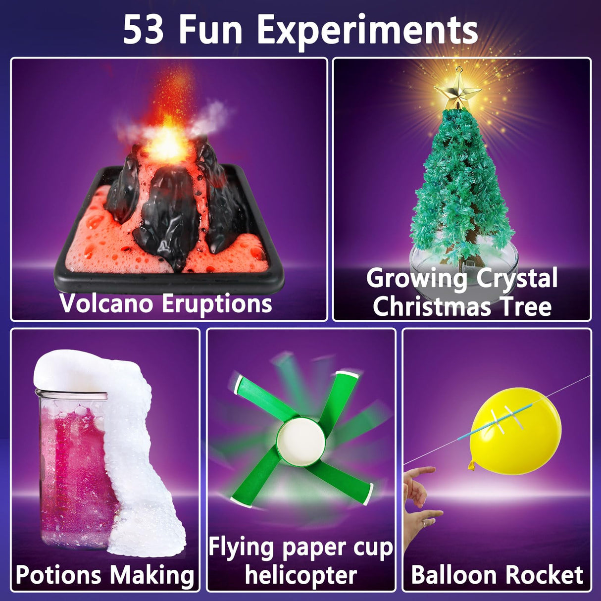 UNGLINGA 53 Experiments Science Kits for Kids Boys Girls, Gift Ideas for Birthday Christmas, Chemistry Physics Set, STEM Activities Learning Educational Scientist Toys UNGLINGA