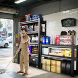 PKDYEZ Garage Shelving 5-Tier Adjustable Metal Garage Shelves Heavy Duty Unit,3000 LBS Steel Shelf Storage Rack Suitable for Industries,Warehouses,Basement,Black (72''H x 36''W x 16''D) PKDYEZ