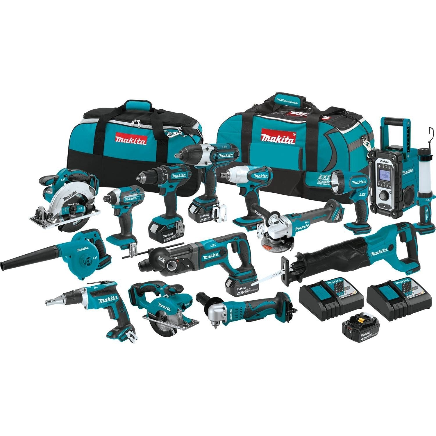 Makita XT1501 18V LXT® Lithium-Ion Cordless 15-Pc. Combo Kit (3.0Ah) - WoodArtSupply