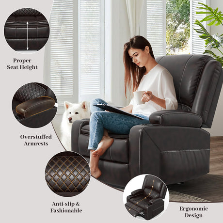 Yolsali Loveseat Recliner Sofa Set with 2-Tier Cushion, 2+1 Pieces in Living Room, 2 Seater Reclining Loveseat Leather with Removable Console, 1 Oversize Recliner Chair Sofa Seat Yolsali