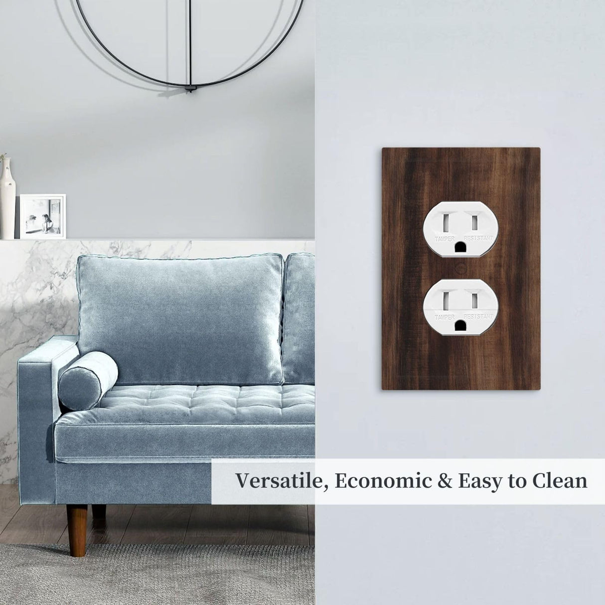 VGHOKO Outlet Covers Rustic Farmhouse Brown Wood Barn Door Decorative 1 Gang Duplex Light Switch Cover Plate Receptacle Wall Plate Electrical Switch Plate Covers for Bathroom Decor VGHOKO