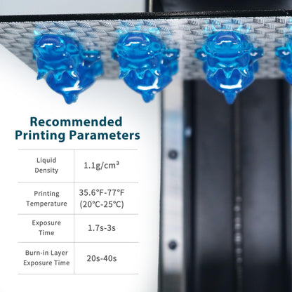 FUNCRECOL 3D Printer Resin Clear, High Transparent Fast UV-Curing 405nm 3D Resin for LCD/DLP/MSLA Resin 3D Printer, Low Odor High Precision 3D Printing Resin Clear Blue 1000G