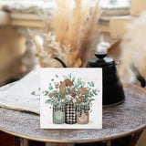 Yetmadi Spring Eucalyptus Leaves Sign Wood Box Desk Decor,Eucalyptus Decor,Sage Green Eucalyptus Leaves Wooden Block Box Sign Decoration for Farmhouse Shelf Table Decor,5x5 Inch Yetmadi