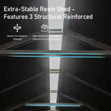 Domi 5x3 FT Outdoor Resin Storage Shed, All-Weather Double-Wall Storage Building for Backyard, Garden, Lawn Tools, Mower, Bike & Pool Equipment, Lockable Doors, Ventilated Roof, Grey domi outdoor living