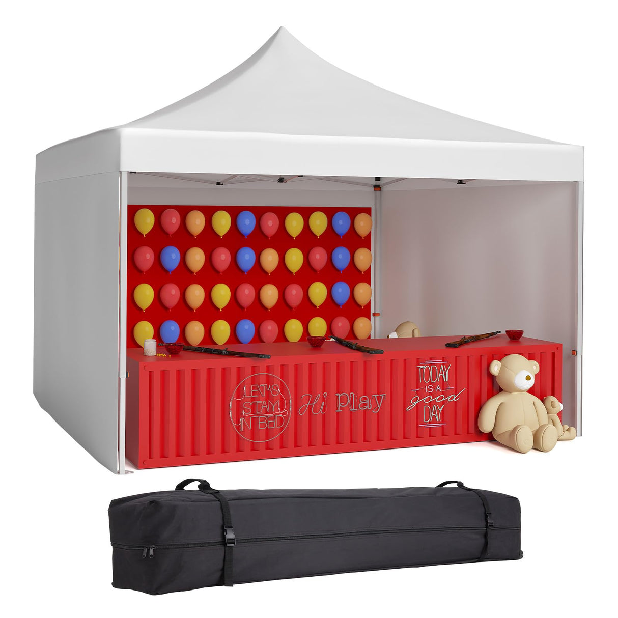 10x10ft Commercial Canopy Tent,Instant Pop Up Gazebo with 3 Sidewalls, Windows, Wheeled Carry Bag, Stakes, and Ropes - Perfect Outdoor Shelter for Parties, Events(White) PhoenixCrest