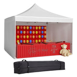 10x10ft Commercial Canopy Tent,Instant Pop Up Gazebo with 3 Sidewalls, Windows, Wheeled Carry Bag, Stakes, and Ropes - Perfect Outdoor Shelter for Parties, Events(White) PhoenixCrest