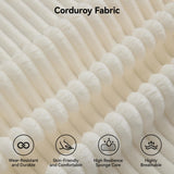 67'' Modular Loveseat Sofa, Extra Deep Seat Cloud Couch for Living Room, Corduroy Deep Seat Sofa with Armrest Pillows, Center Stitched, Beige Hatppto