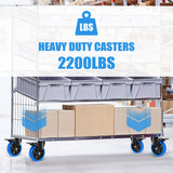 Humagineer 5 Inch Casters Wheel Set of 4, 2200 Lbs Heavy Duty Casters, Safety Locking Industrial Casters with Brake, No Noise Plate Wheels for Cart, Workbench, Furniture (Free Hardware Kits) Humagineer