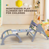 SOKO Pikler Triangle Set - 6 in 1 Pikler Triangle Climber with Ramp Set Foldable Pikler Triangle Climbing Toy, Rock Climbing Ramp, Pikler Arch Climber, Montessori Climbing Set for Children and Kids SOKO