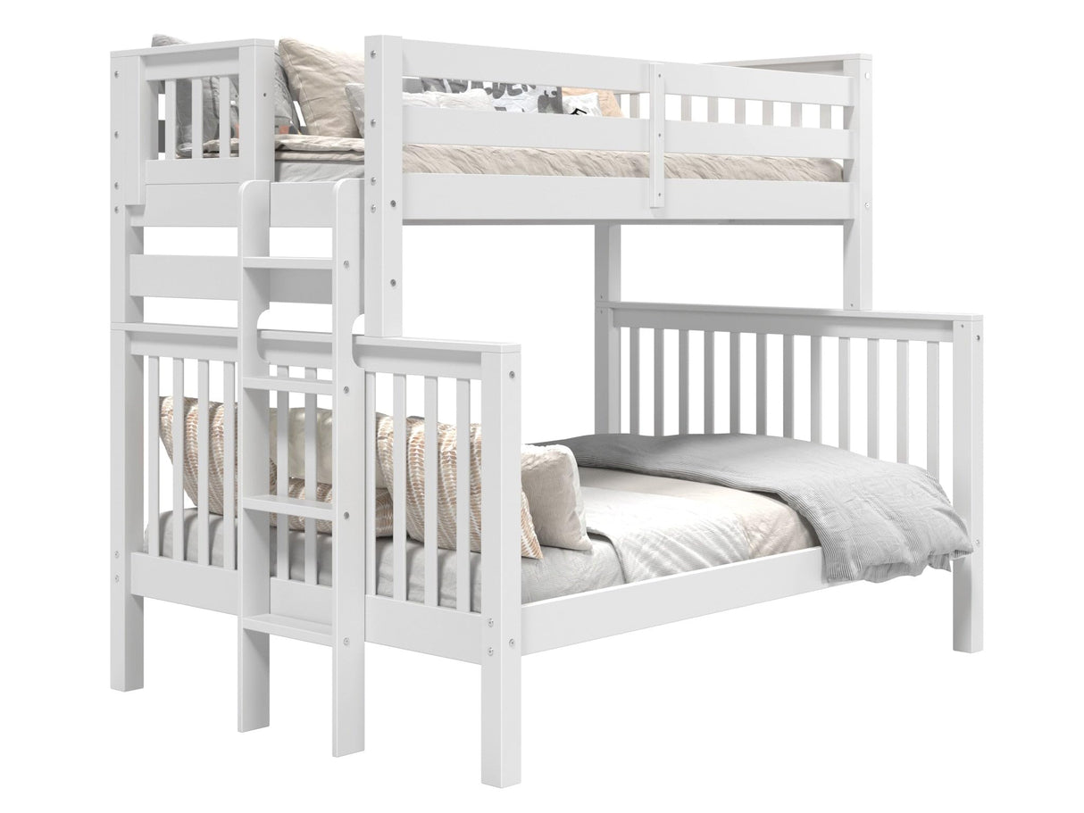 Bedz King BK961EL Bunk Bed, Twin over Full, White Bedz King