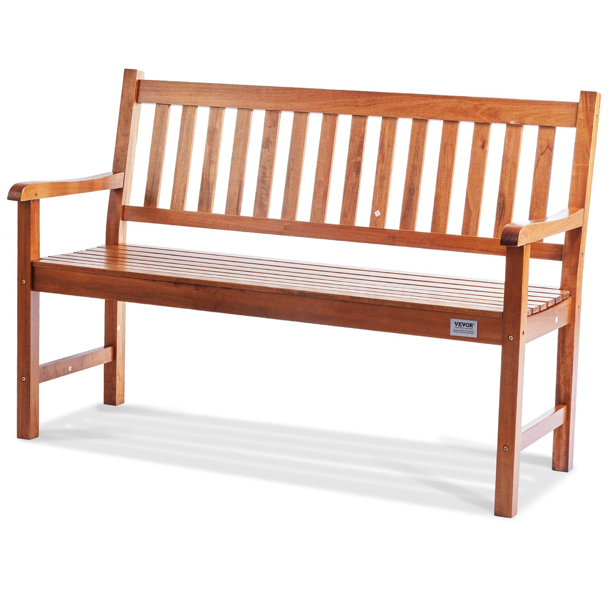 VEVOR Wood Outdoor Bench, 2-Person Garden Bench with Backrest and Armrests, 800 lbs Load Capacity,All-Weather Never Rot Patio Bench for Garden, Park, Yard, Front Porch VEVOR