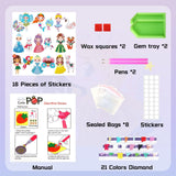 Cymbana Painting Diamond Kits for Kids 18 Pcs Princess and Their Buddy Gem Art Sticker for Kids Ages 6-8 8-12 Contains Unicorn, Mermaid Cymbana